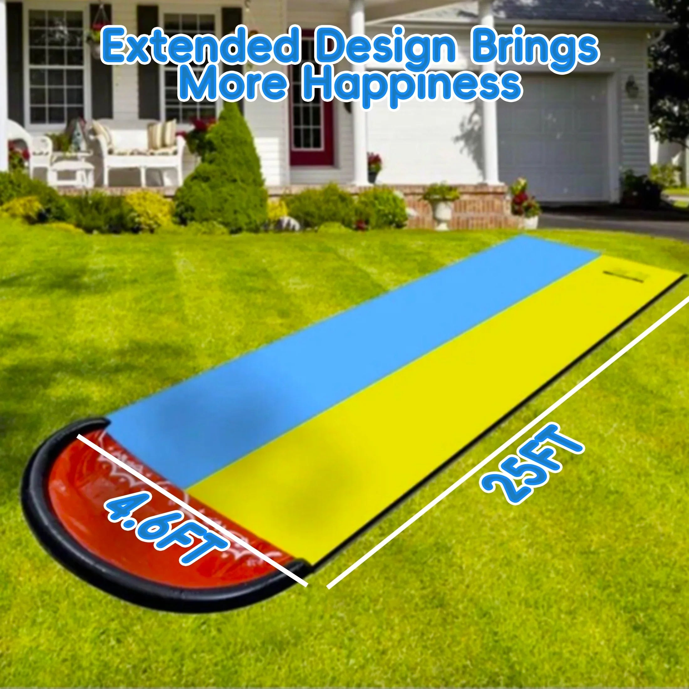 YoYfun 25ft x 4.6ft  Double Water Slide for Adult Kids, Heavy Duty Lawn Water Slide with Sprinkler and 2 Slip Inflatable Boards for Summer Yard Lawn Outdoor Water Play Activities