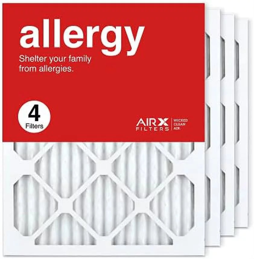 16X20x1 Air Filter  11 Pleated  Furne Air Filter, Allergy 4-Pk, Made In The