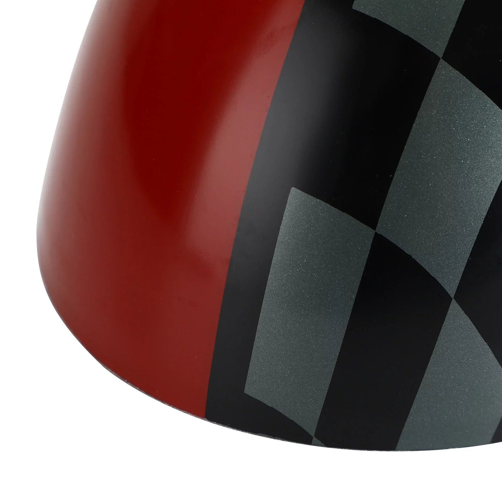 Black/Grey checkered Red Mirror Cover for  Cooper Hardtop F55 F56