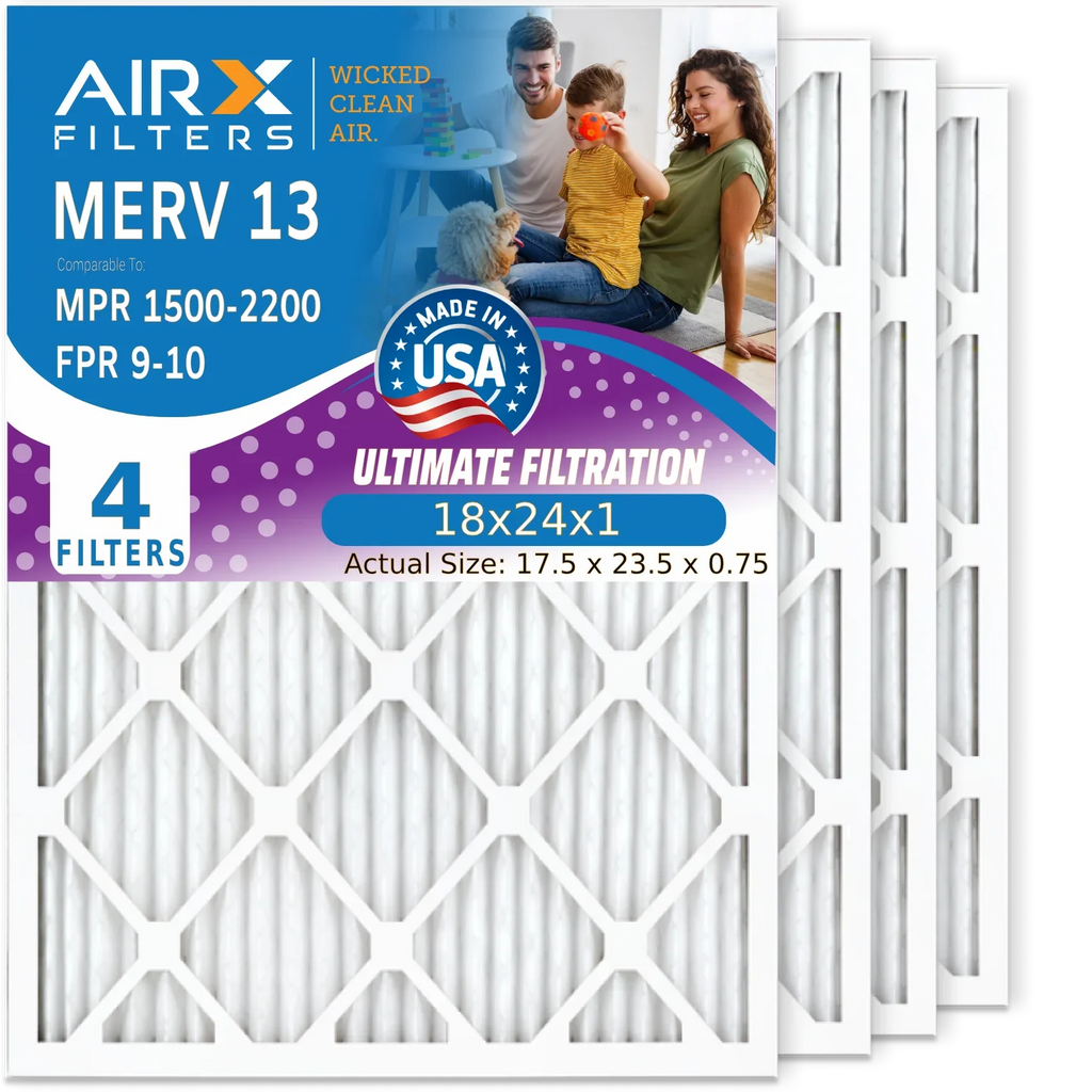 18x24x1 Air Filter  13 Comparable to  1500 - 2200 &  9 Electrostatic Pleated Air Conditioner Filter 4 Pack   Premium  Made 18x24x1 Furnace Filters by     .