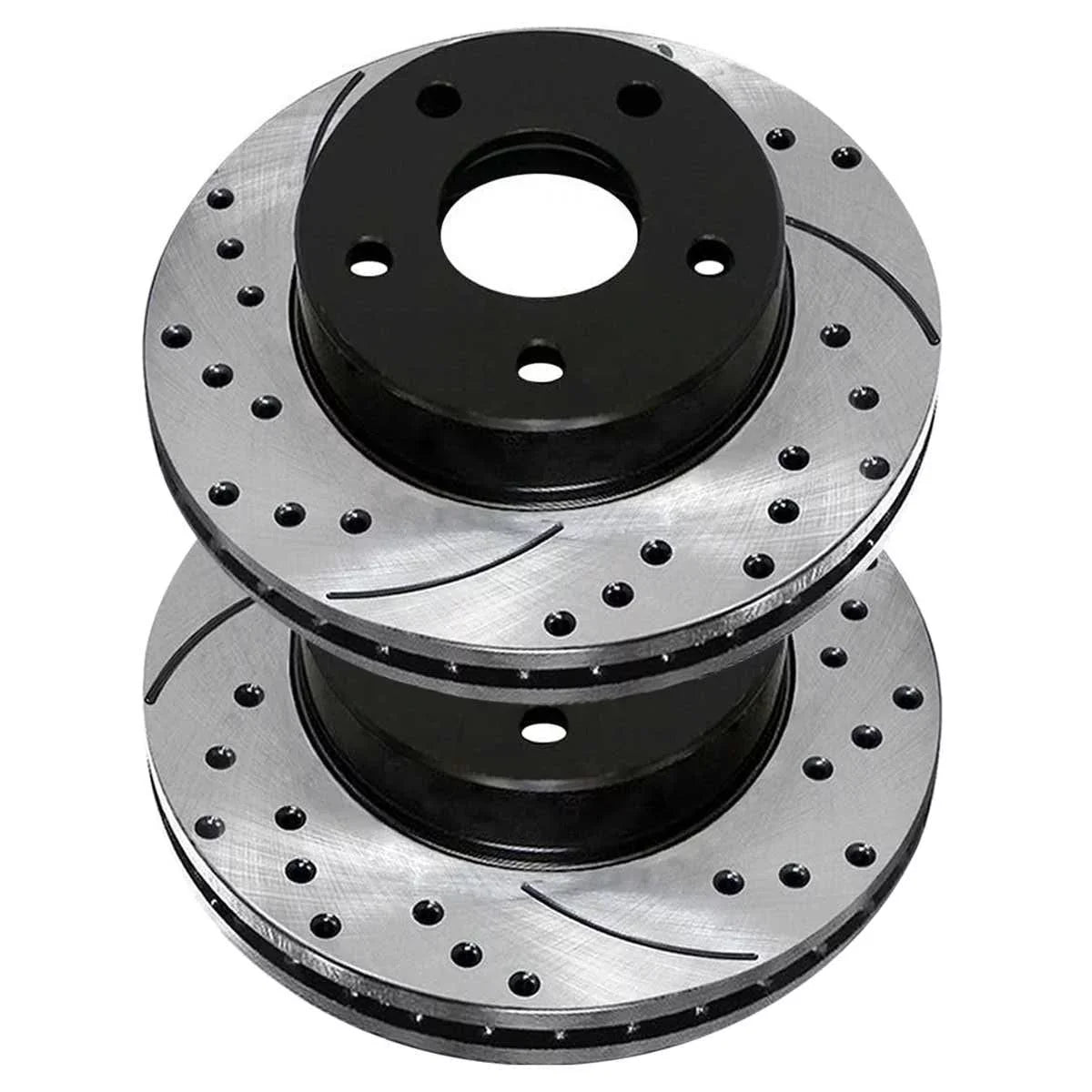 AutoShack Front Drilled Slotted Brake Rotors Black Pair of 2 Driver and Passenger Side Replacement for 2007-2010 2011 2012 Dodge Caliber 2008-2017 Mitsubishi Lancer 1.8L 2.0L 2.4L   PR63039LR