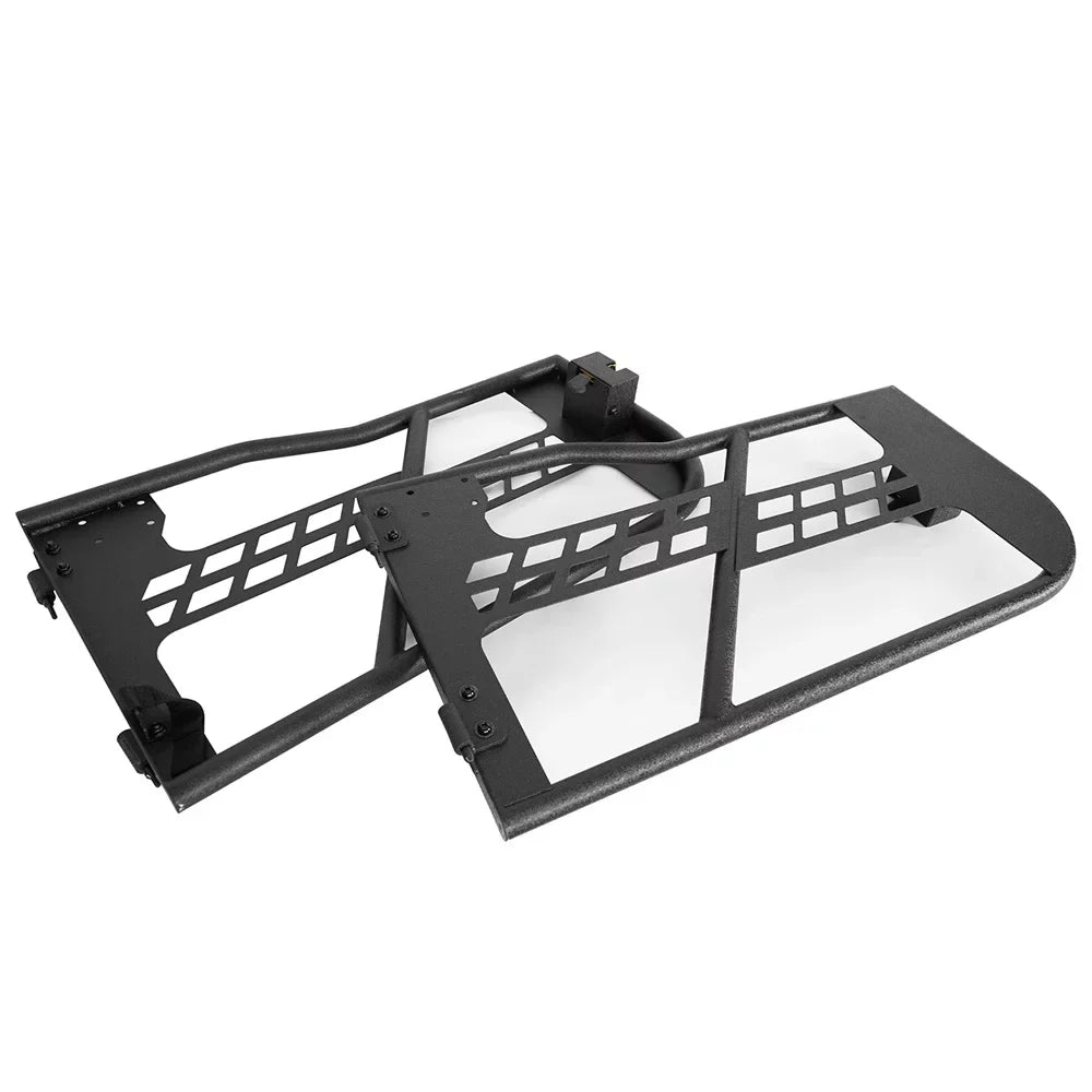 Hooke Road Fit 2018-2023 Jeep Wrangler  2-Door Steel Tubular Half Door Guards Frame Black