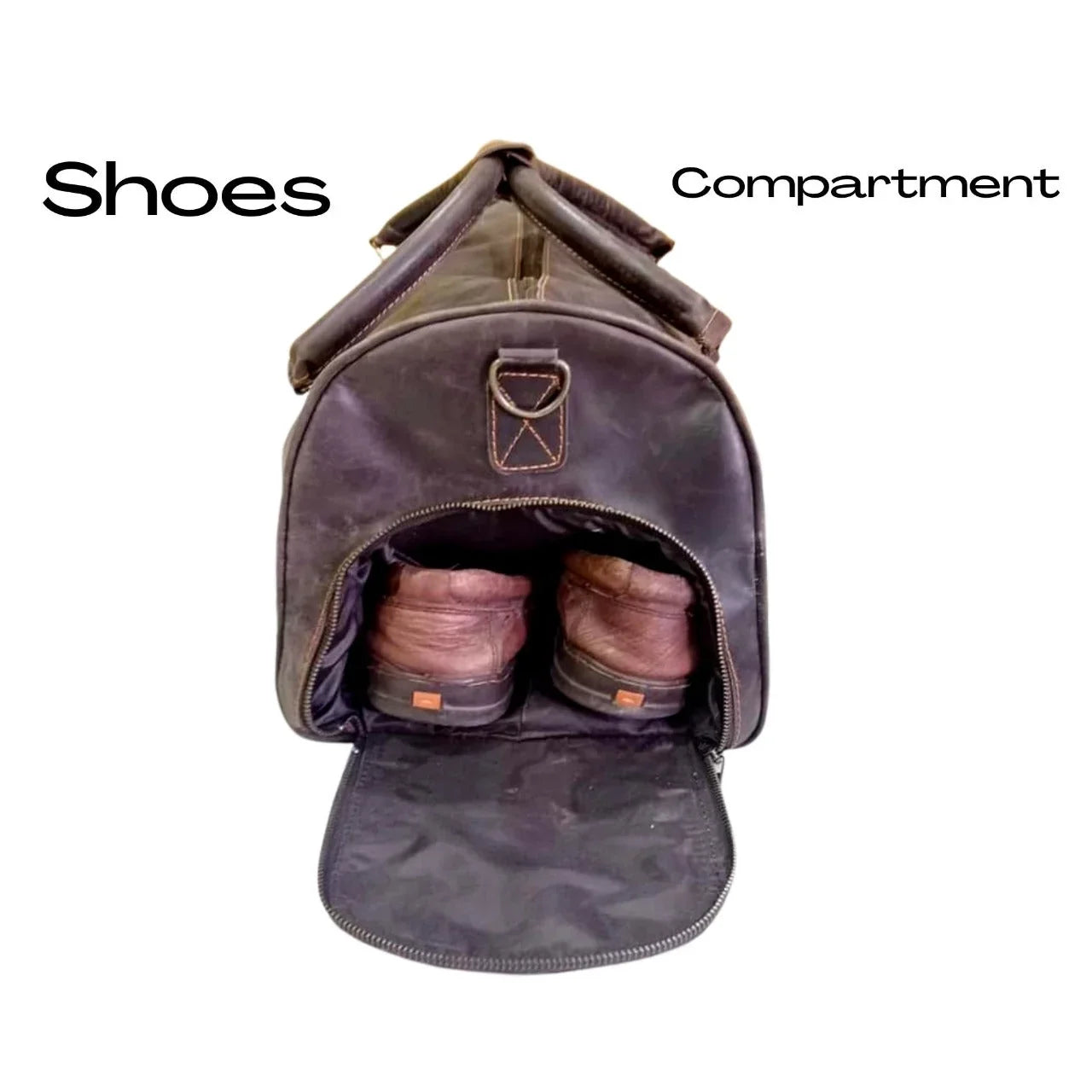 Cow Leather Duffle Bag Dark Brown Leather Gym & Travel Luggage Bag