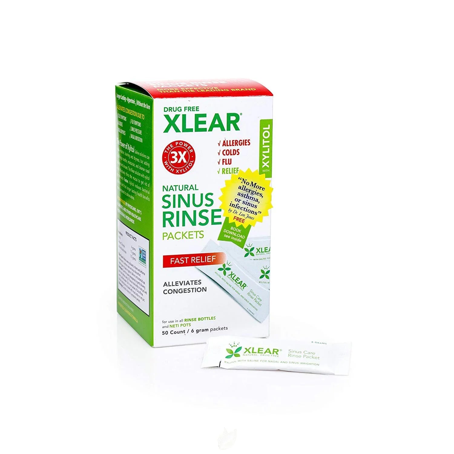 (4 Pack) Xlear Sinus Neti Refill Solution (NetiXlear 6 g packets) 50 Ct