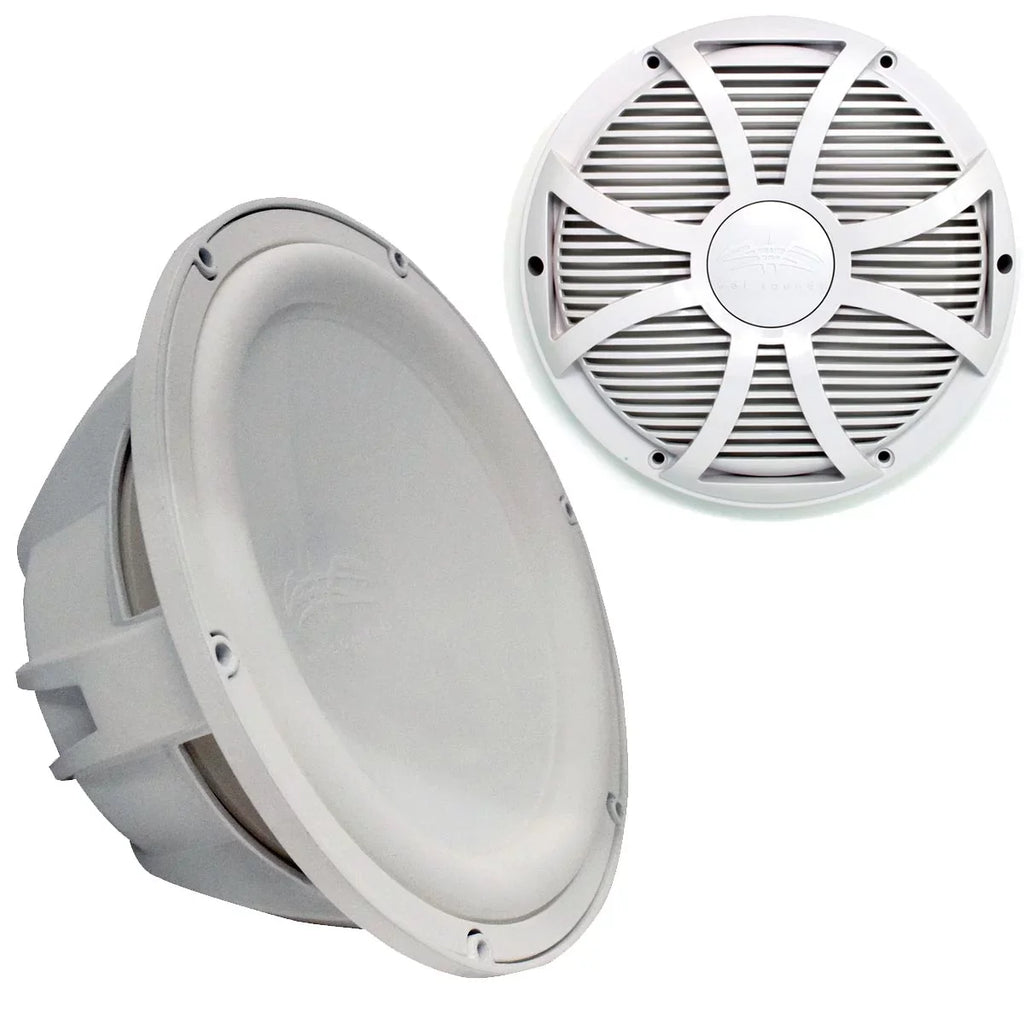 Wet Sounds Revo 12" Subwoofer & Grill - White Subwoofer & White Closed Face  Grill - 4 Ohm