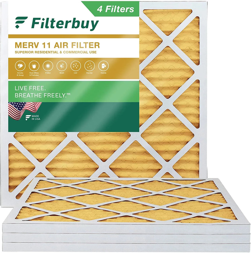Filterbuy 22x22x1  11 Pleated   Furnace Air Filters (4-Pack)