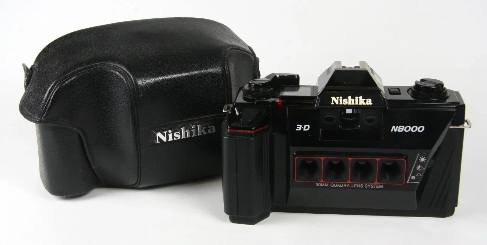 Nishika N8000 3D Stereo Camera - w/ Original Case - Animated gif - tested/functioning