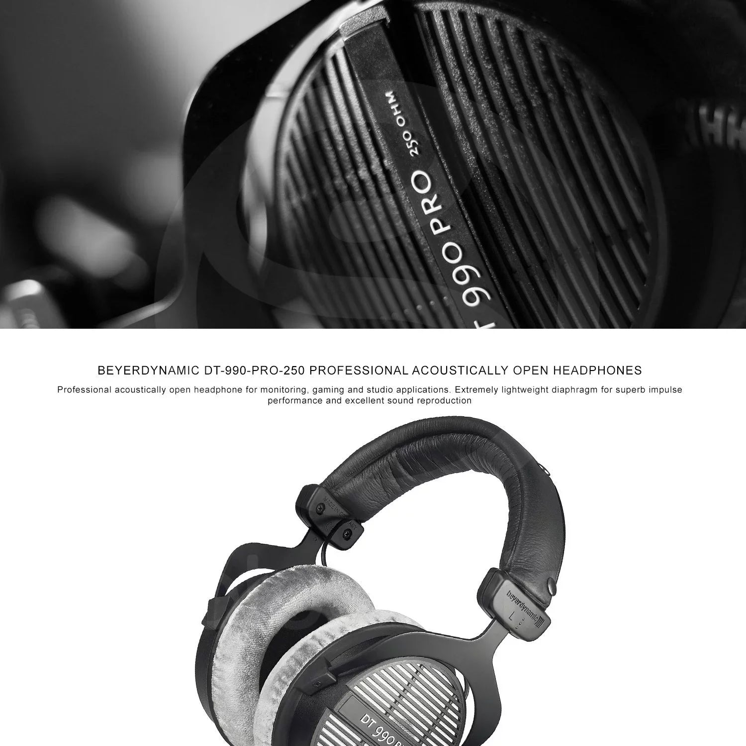Beyerdynamic  990  250 Ohm Headphones with Amplifier + Cleaner + Fibertique Cloth Bundle