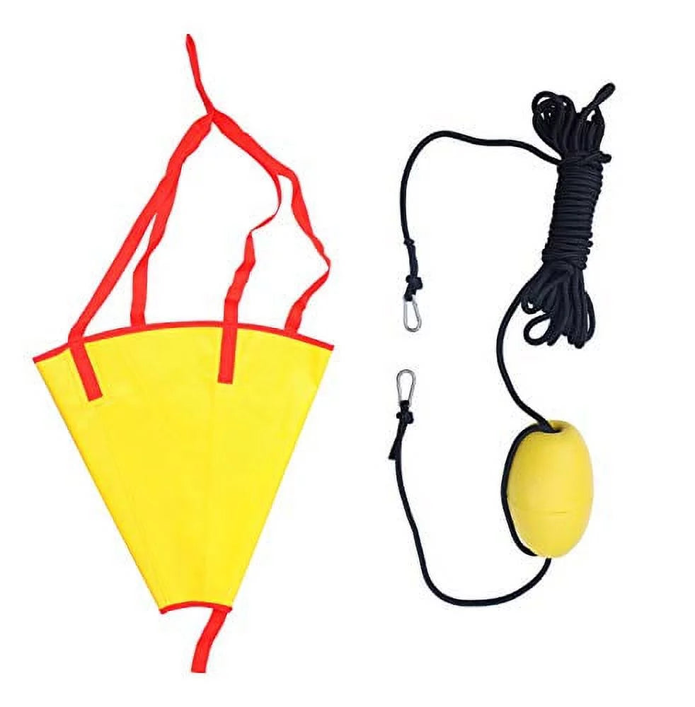 24 Inch Orange Drift Sock Sea Anchor Drogue with 32 ft Kayak Tow Rope Line Buoy Ball Float Leash Sea Brake System for Marine Boat/Yacht/Jet Ski/Inflatable/Power Boat/Sail Boat