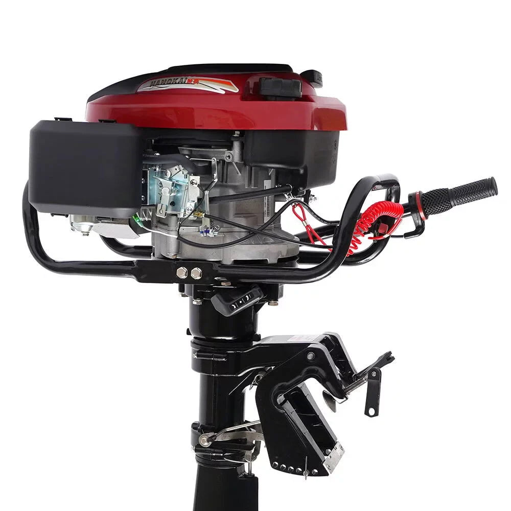 Wuzstar 4-Stroke 7  Outboard Motor Fishing Boat Yacht Engine Motor Air Cooling 196CC