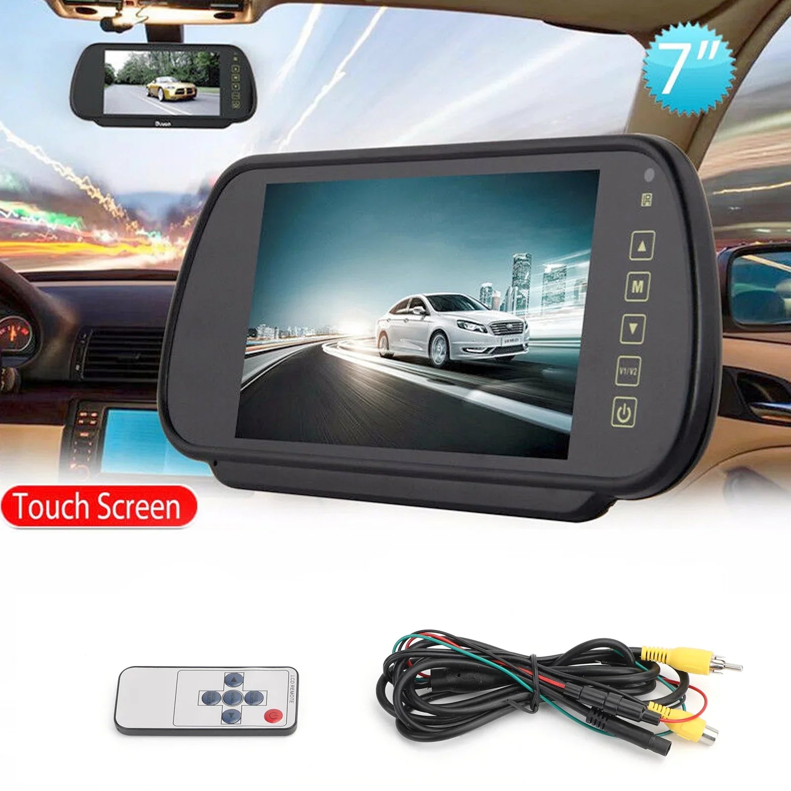 7"  Car Rear View MonitorSensors Lens Screenfor Bus Car Reversing Camera