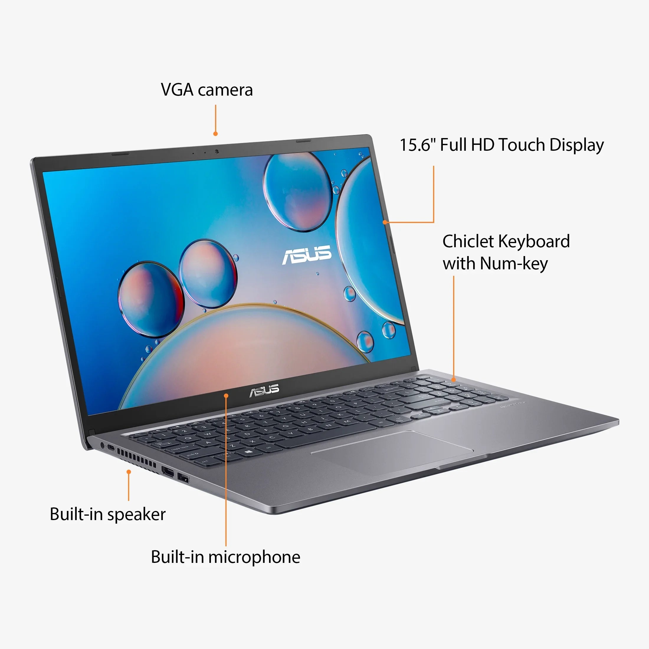 Restored  Vivobook 15.6”  Touch  Laptop, Intel Core i5-1135G7, 8GB, 512GB, Win 11 Home, F515EA-WH52 (Refurbished)