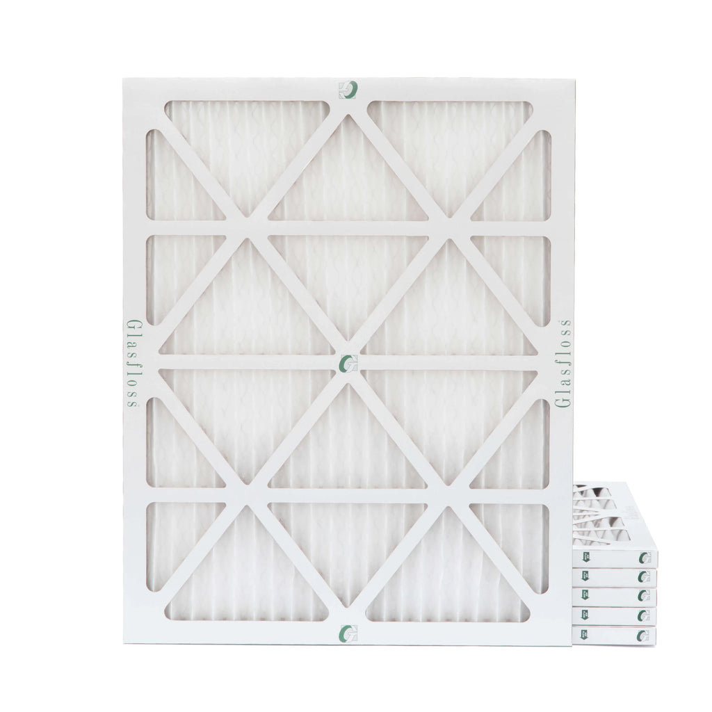 6 Pack of 24x30x1  13 Pleated Air Filters by Glasfloss. Actual Size: 23-5/8 x 29-5/8 x 7/8