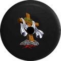 2018 2019 Wrangler  Backup Camera Wooden Cross Jesus Christ Kingdom of God Blessed Spare Tire Cover for Jeep  32 Inch