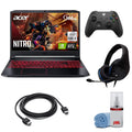 Acer Nitro 5 15.6-Inch 144hz  Gaming Laptop + High Quality 6ft  Cable +  Screen Cleaner + Wired Stereo Gaming Headset + Gaming Controller- Carbon Black
