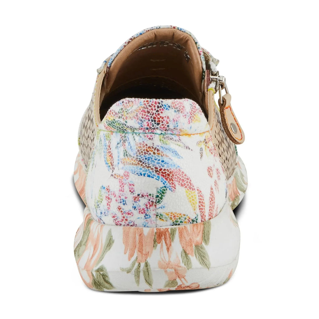L'Artiste Women's Jazzie Lace-Up Fashion Sneaker with Flowers Beige Multi  39/8.5