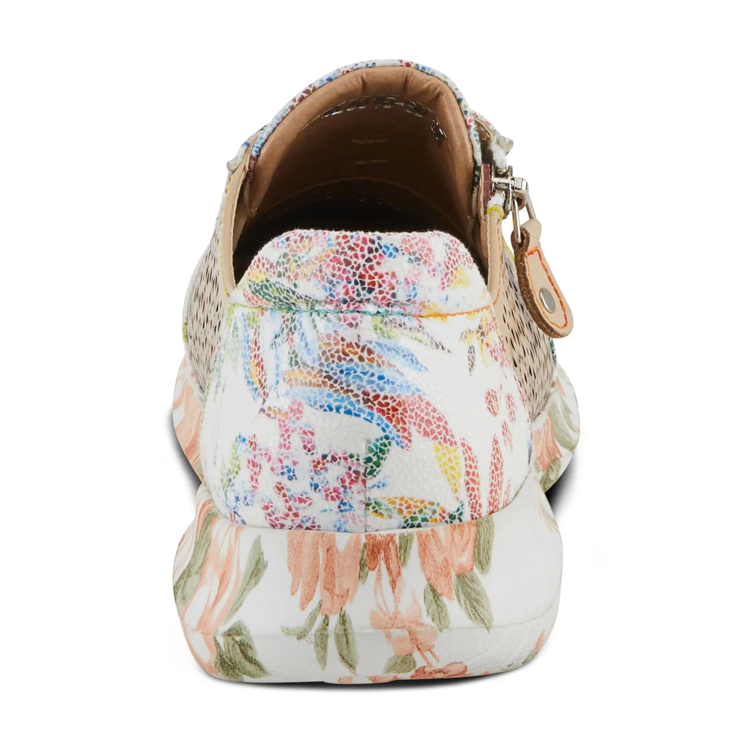 L'Artiste Women's Jazzie Lace-Up Fashion Sneaker with Flowers Beige Multi  39/8.5