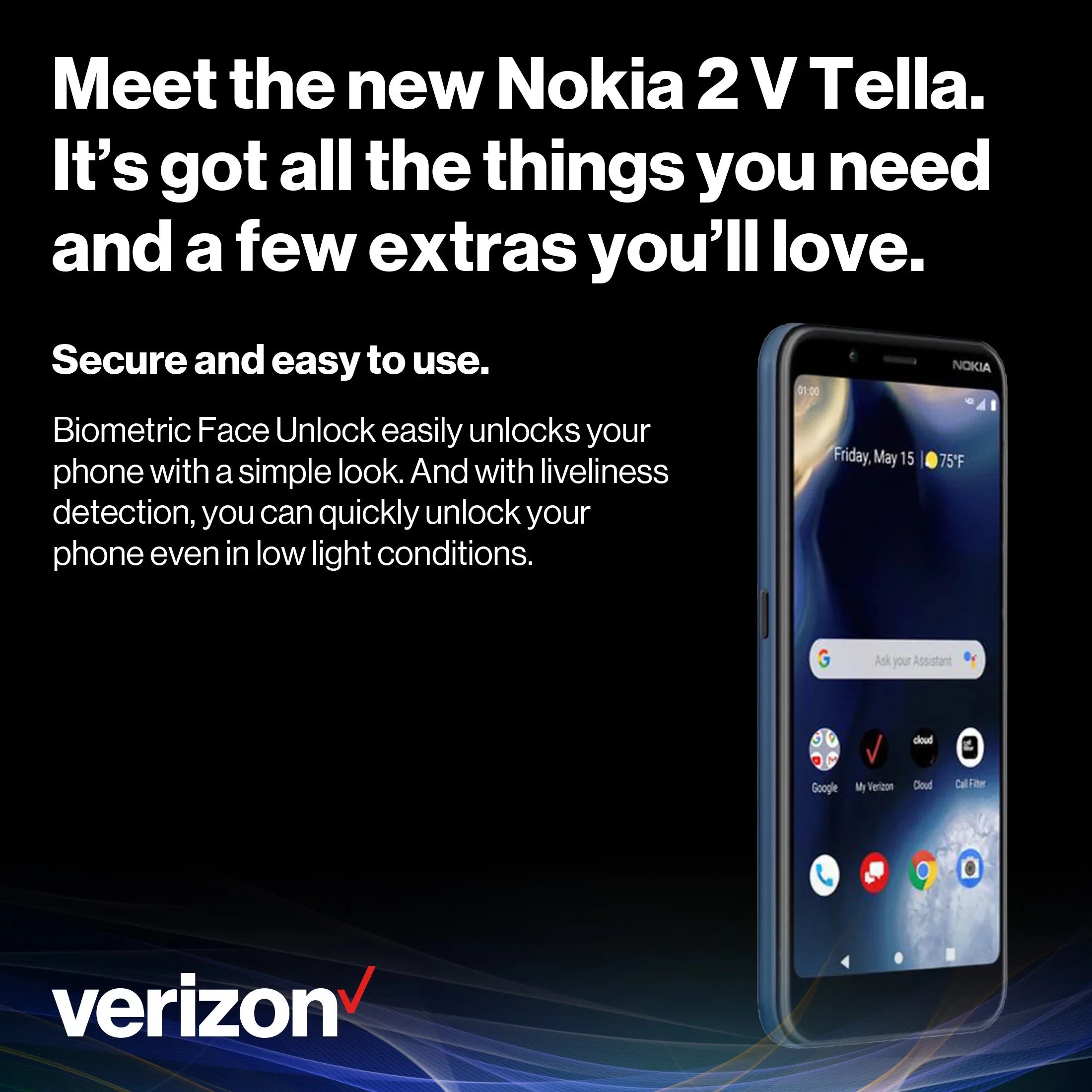 Verizon Nokia 2V Tella Prepaid Cell Phones