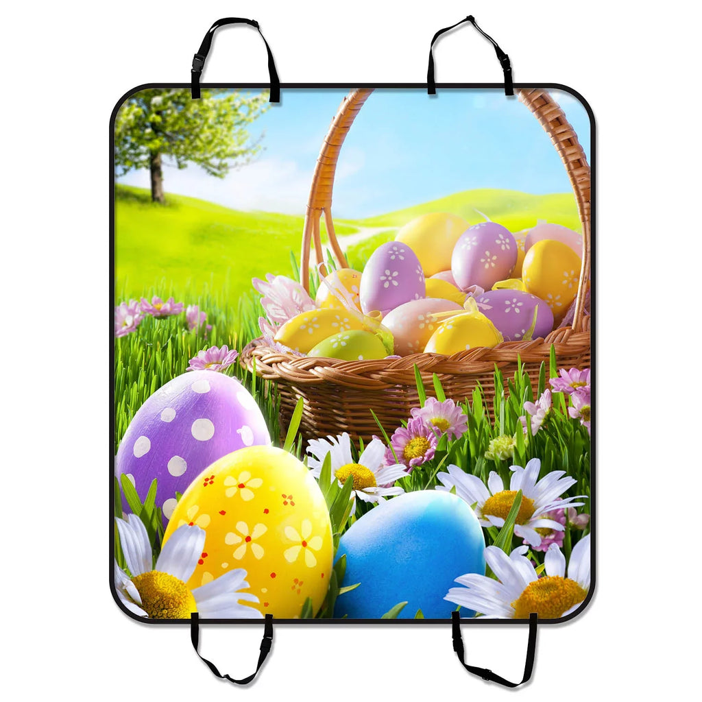 Happy Easter Pet Car Seat Cover Dog Car Seat Mat Hammock Cargo Mat Trunk Mat For Cars Trucks and  54x60 inches