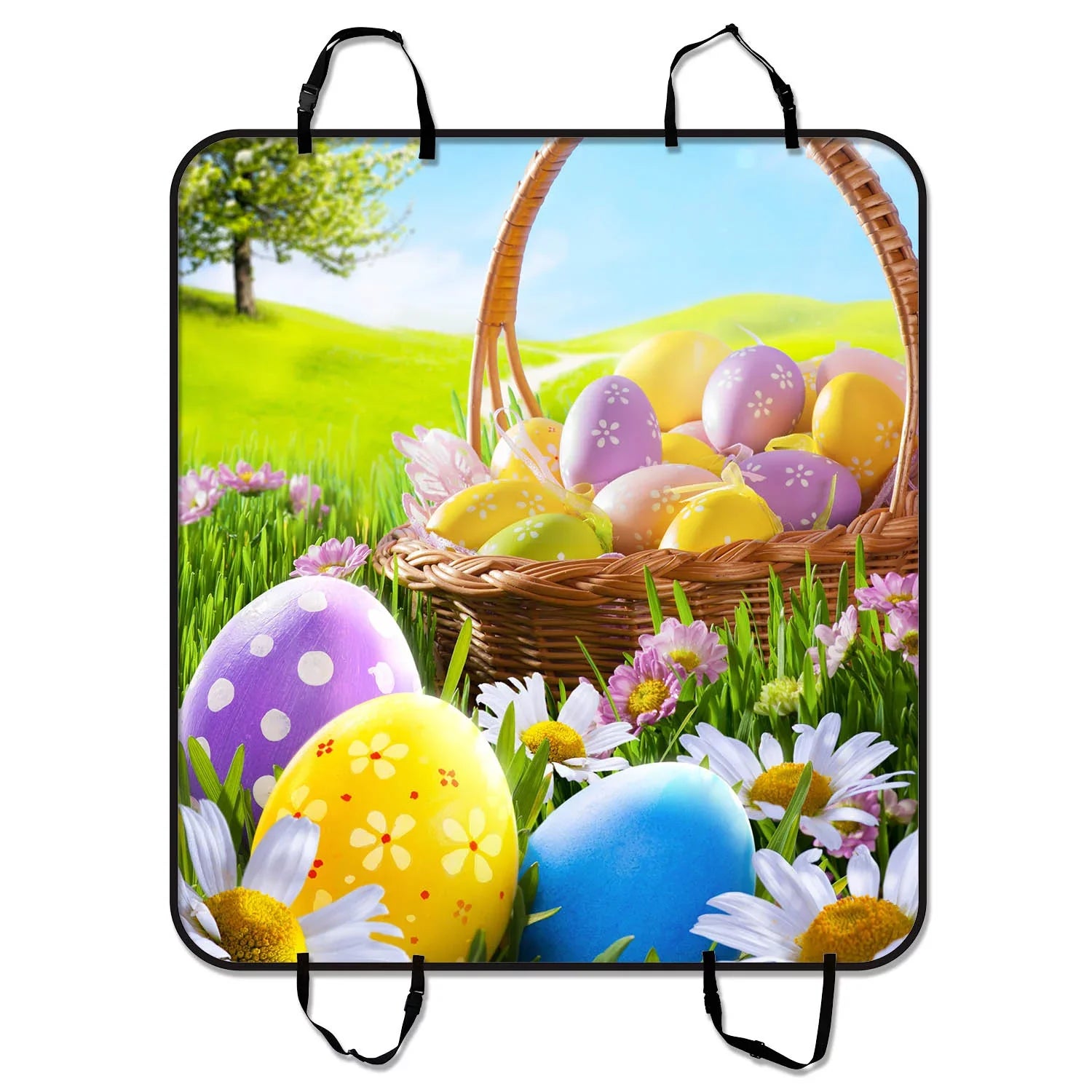 Happy Easter Pet Car Seat Cover Dog Car Seat Mat Hammock Cargo Mat Trunk Mat For Cars Trucks and  54x60 inches