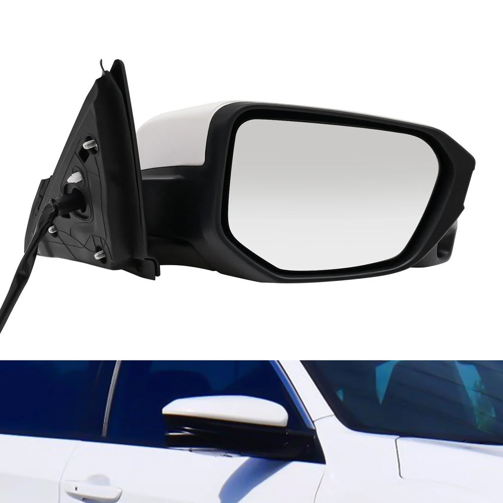 Right Side Mirror Power Heated View Camera Fit 2016-2020 Honda Civic Sedan White