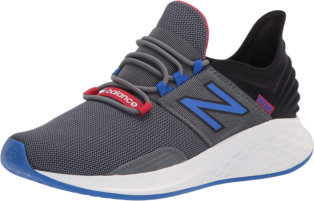 New Balance Mens Fresh Foam Roav V1 Sneaker 12 Lead/Cobalt/Team Red