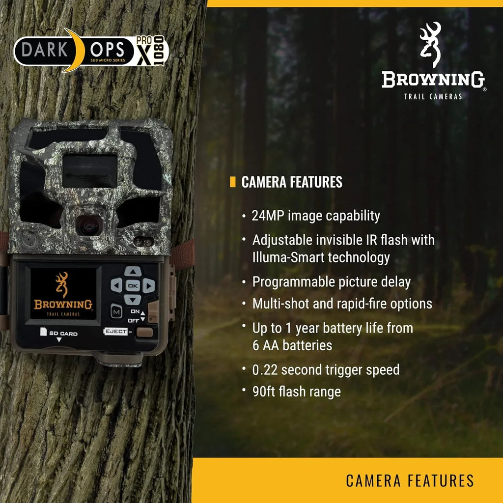 Browning Trail Camera Dark Ops Pro X 1080 Wildlife Motion-Activated Camera