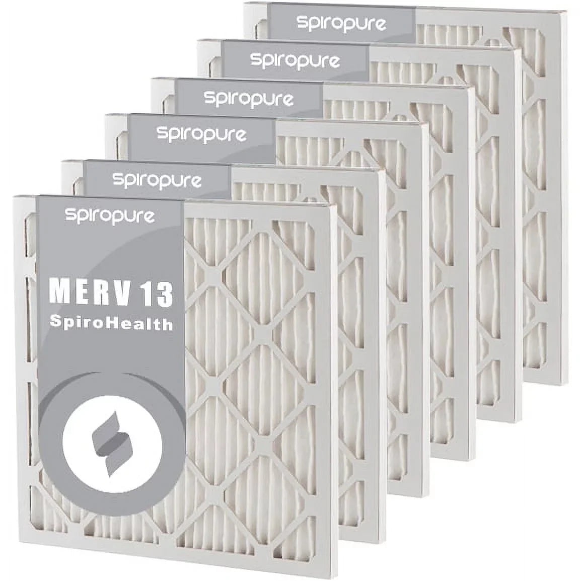 SpiroPure 17.38x17.38x1  13 Pleated Filter Air Filters - Made in  (6 Pack)