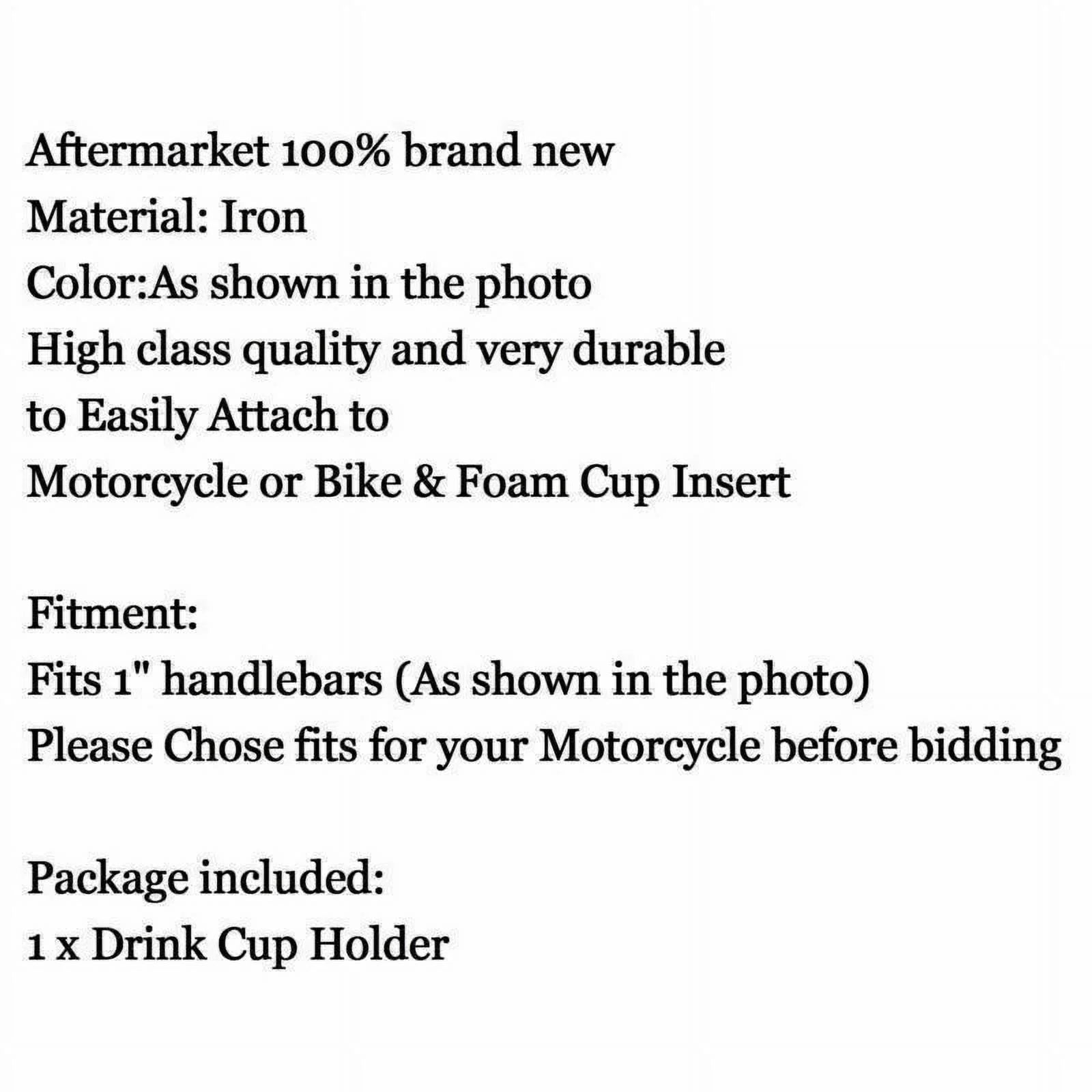 Universal Motorcycle Metal Drink Cup Holder for 1" Handlebar Chrome
