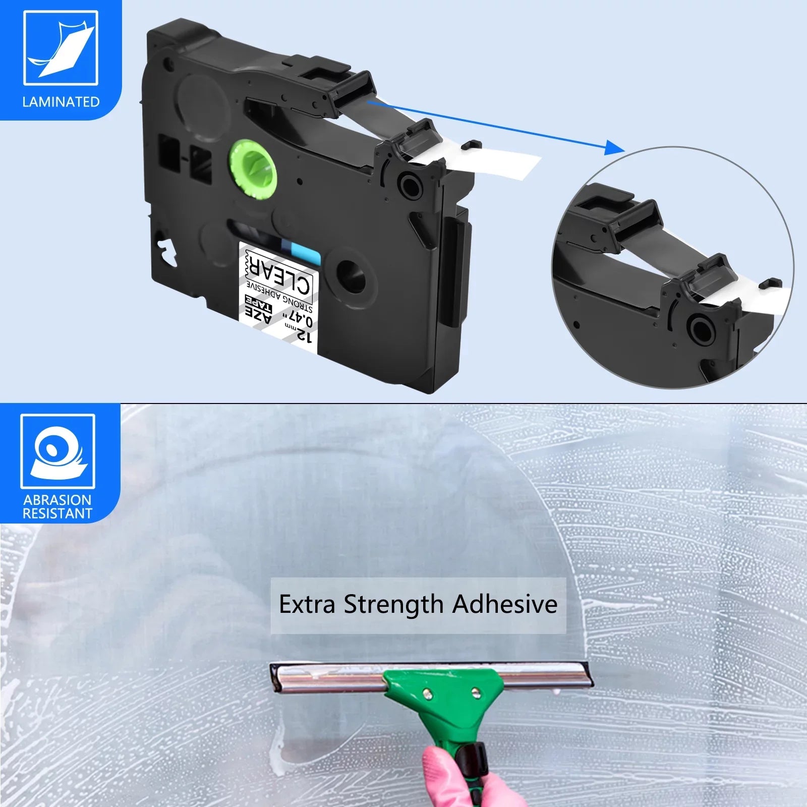 40PK Compatible for Brother P-touch Black on Clear 12mm  TZe TZe-S131 -S131 -131 TZe-131 Extra Strength Laminated Label Tape