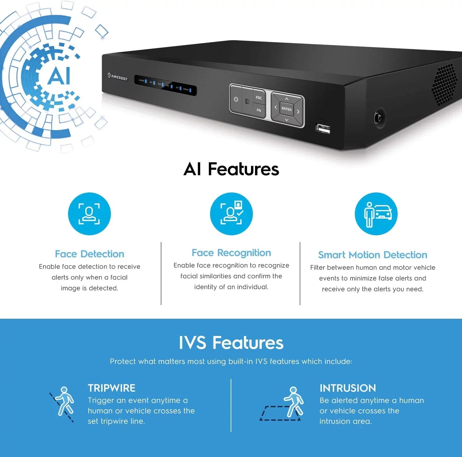 Amcrest 4K UltraHD 16 Channel   Security Camera System Recorder, 8MP Security  for Analog Security Cameras & Amcrest  Cameras,  Smart , Pre-Installed 4TB Hard Drive (AMDV5116-4TB)