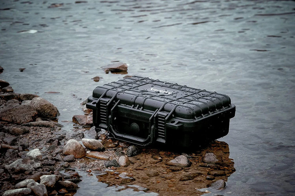 Portable All Weather IP67 Waterproof Protective Hard Case, Small Camera Case,Dry Case with Customizable Foam,Fit Use of Drones, Camera,Equipments, 11.65 x8.35 x3.78 (Elegant Black)