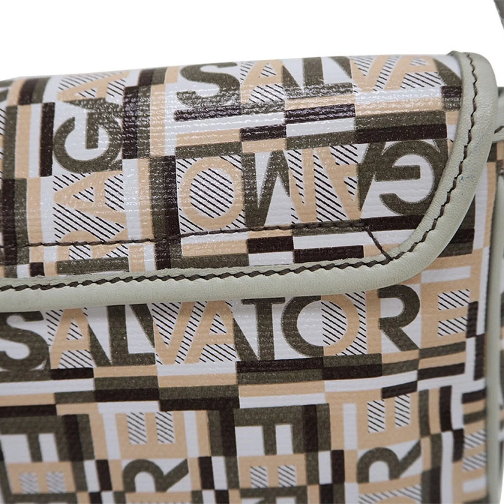Pre-Owned Salvatore Ferragamo ,Leather Shoulder Bag Beige (Good)