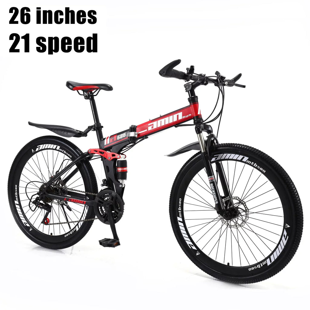 Unisex Adult Mountain Bike 27.5" Wheels Cycling Adults Mountain Bike 21 Speed Bicycle+Bike Lock+Air Pump