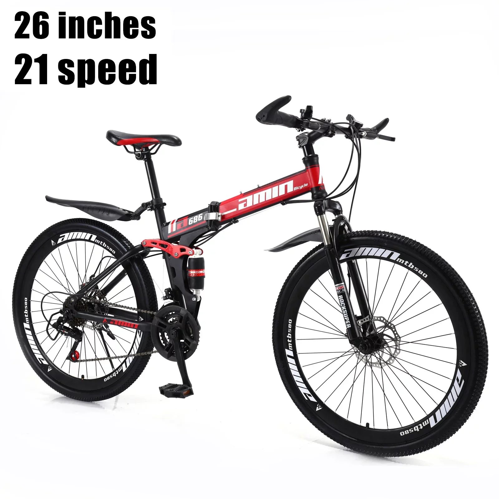 Unisex Adult Mountain Bike 27.5" Wheels Cycling Adults Mountain Bike 21 Speed Bicycle+Bike Lock+Air Pump