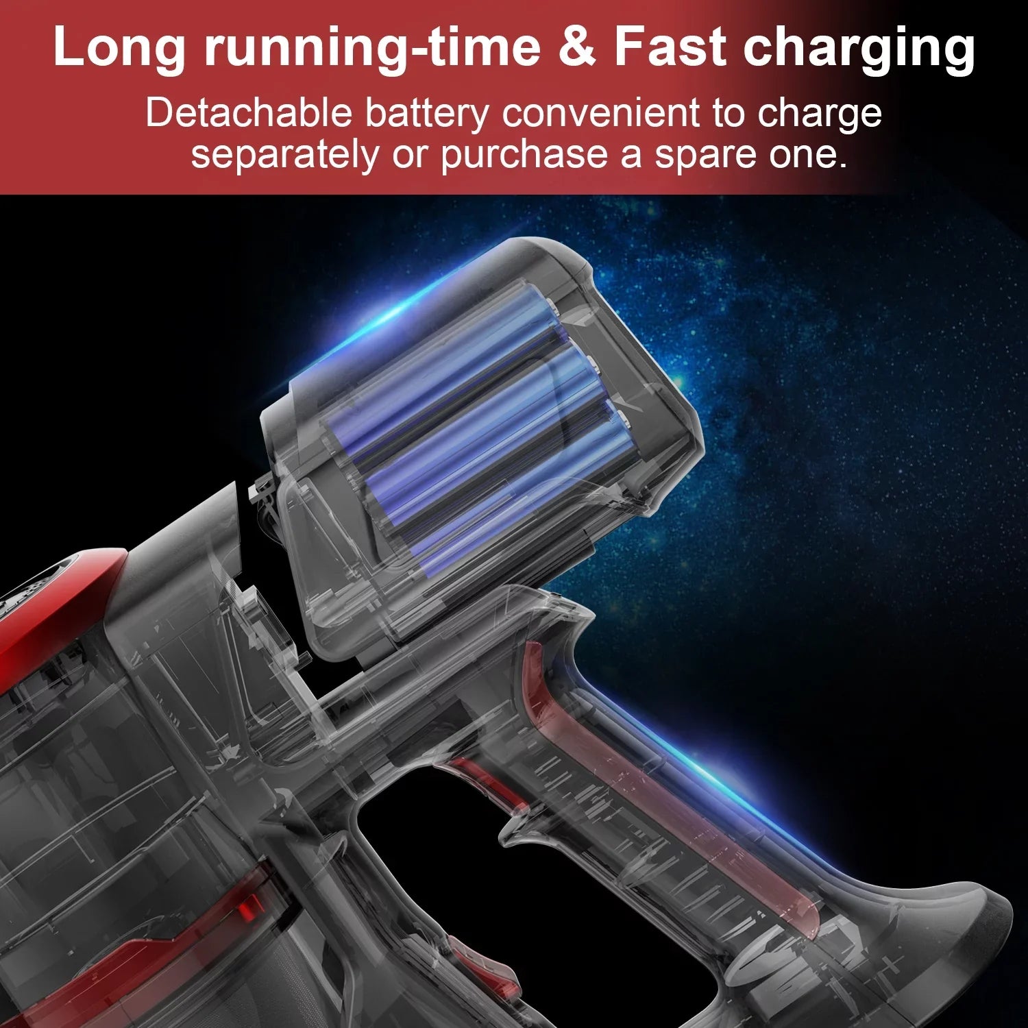 Cordless Stick Vacuum Cleaner 23KPA Brushless Motor for Hard Floor, Carpet, K17