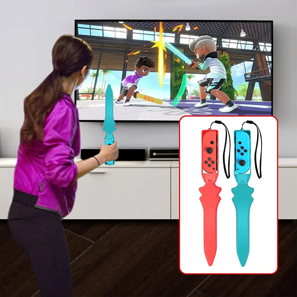 10 in 1 Family Accessories Kit for Switch Sports, Accessories Bundle with Tennis Rackets,Sword Grips,Golf Clubs etc