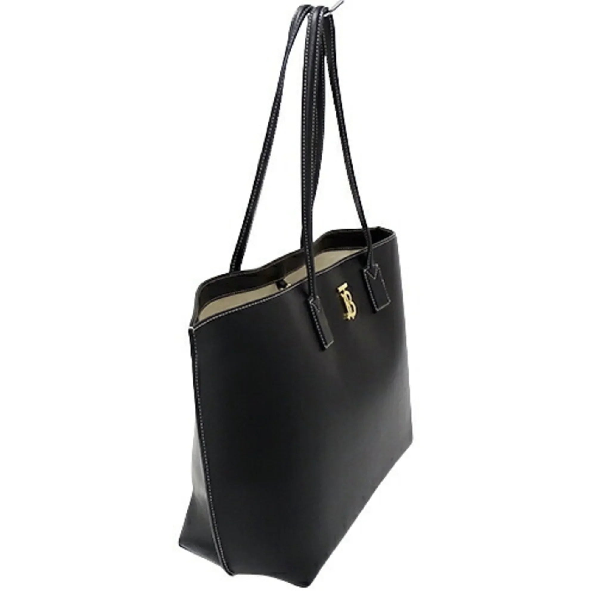 Pre-Owned Burberry  bag ladies tote shoulder leather black 8052726 (Good)