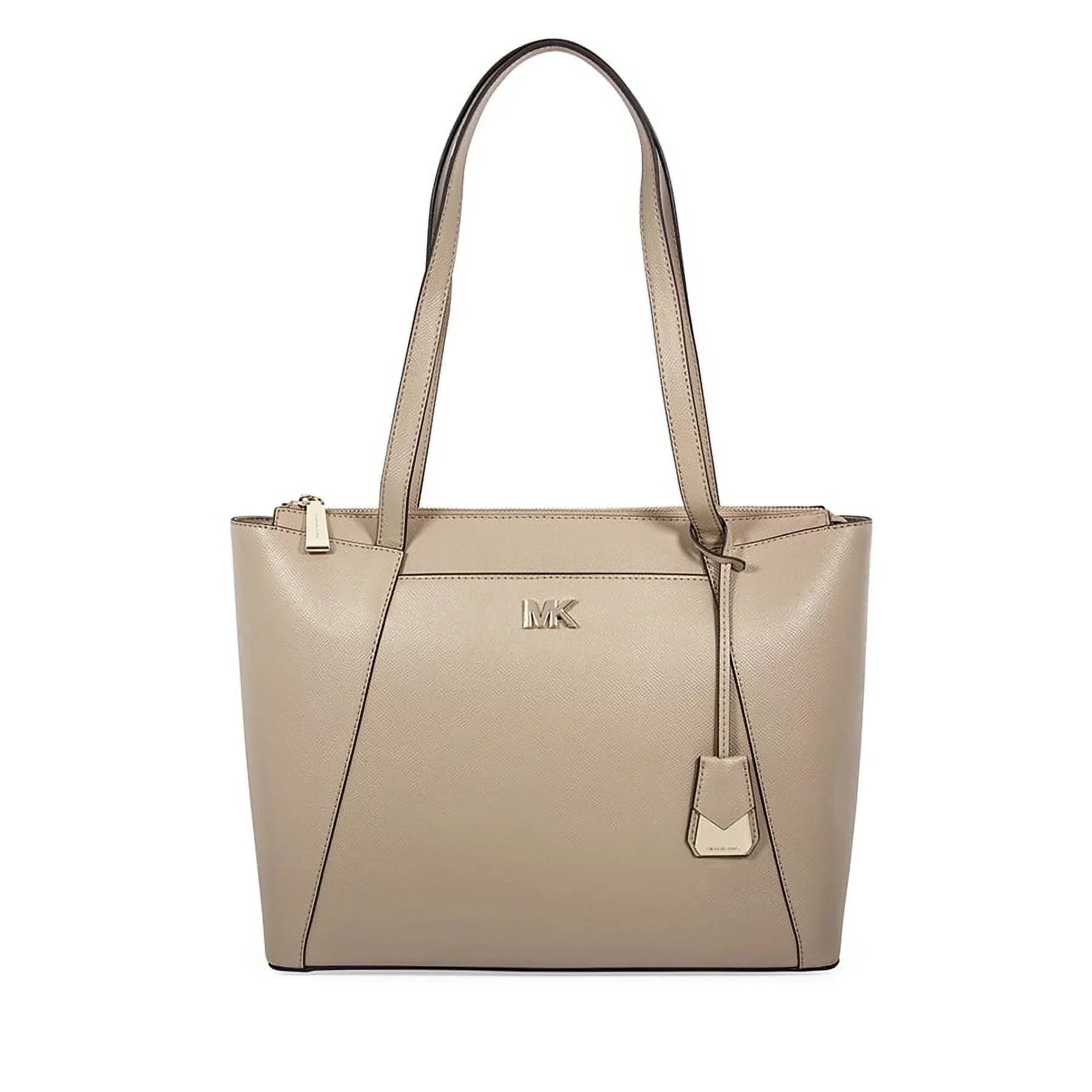 Michael Kors Maddie Medium Crossgrain Leather Tote-Truffle
