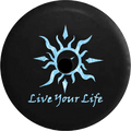 2018 2019 Wrangler  Backup Camera Live Your Life Tribal Sun Compass Water Sealife Spare Tire Cover for Jeep  32 Inch