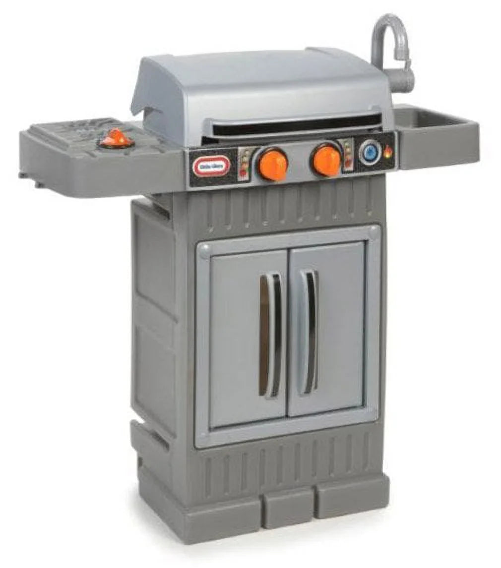 Little Tikes Cook 'n Grow  Grill 8-Piece Pretend Play Kitchen Toys Playset, Gray, For Kids Toddlers Boys Girls Ages 2 3 4+