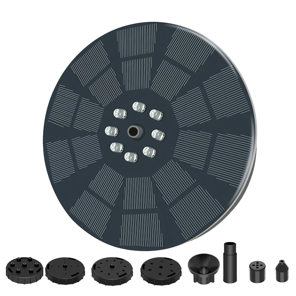 Nebublu Fountain,7 Spray Patterns Solar Pump 3w Water Pump With Battery Pond Pool Bath 7 Patterns Water Pump And Solar Powered 3w Solar Powered Pool Fish Bath 7 Spray Led