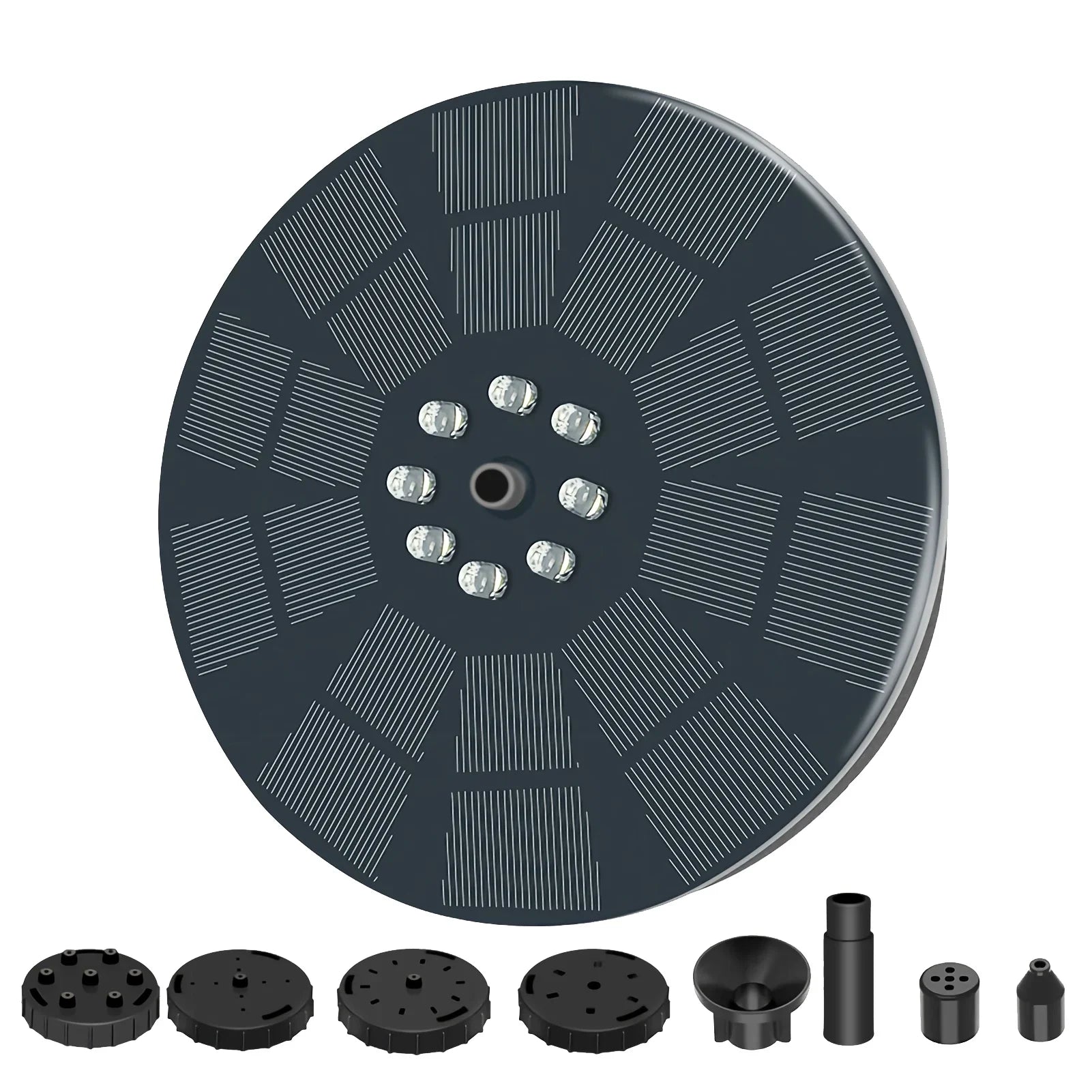 Nebublu Fountain,7 Spray Patterns Solar Pump 3w Water Pump With Battery Pond Pool Bath 7 Patterns Water Pump And Solar Powered 3w Solar Powered Pool Fish Bath 7 Spray Led