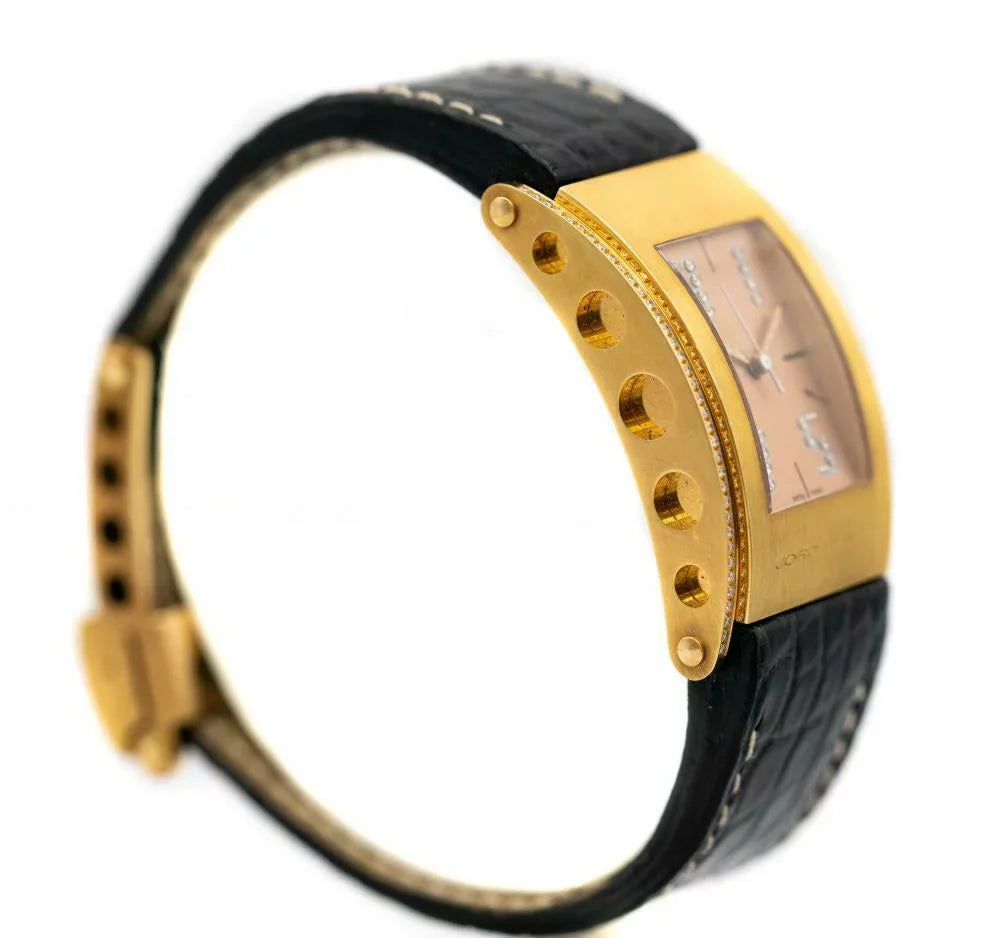 Jorg Hysek Kilada S011-0026 18k Rose Gold Diamond Bezel Quartz Men's Watch