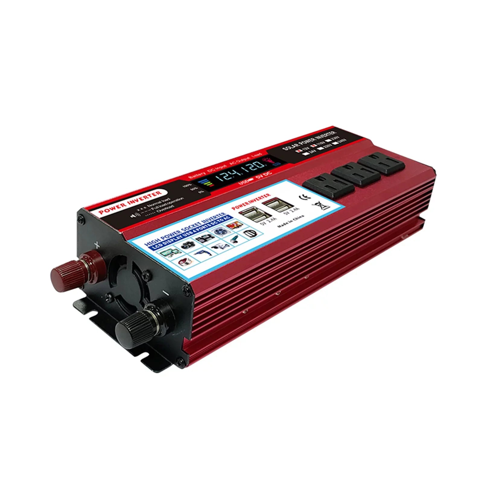 Nebublu Solar  Inverter, High Efficiency Sine Inverter for Car ,  Converter with  Display,  12V to  850-950W, Energy Saving