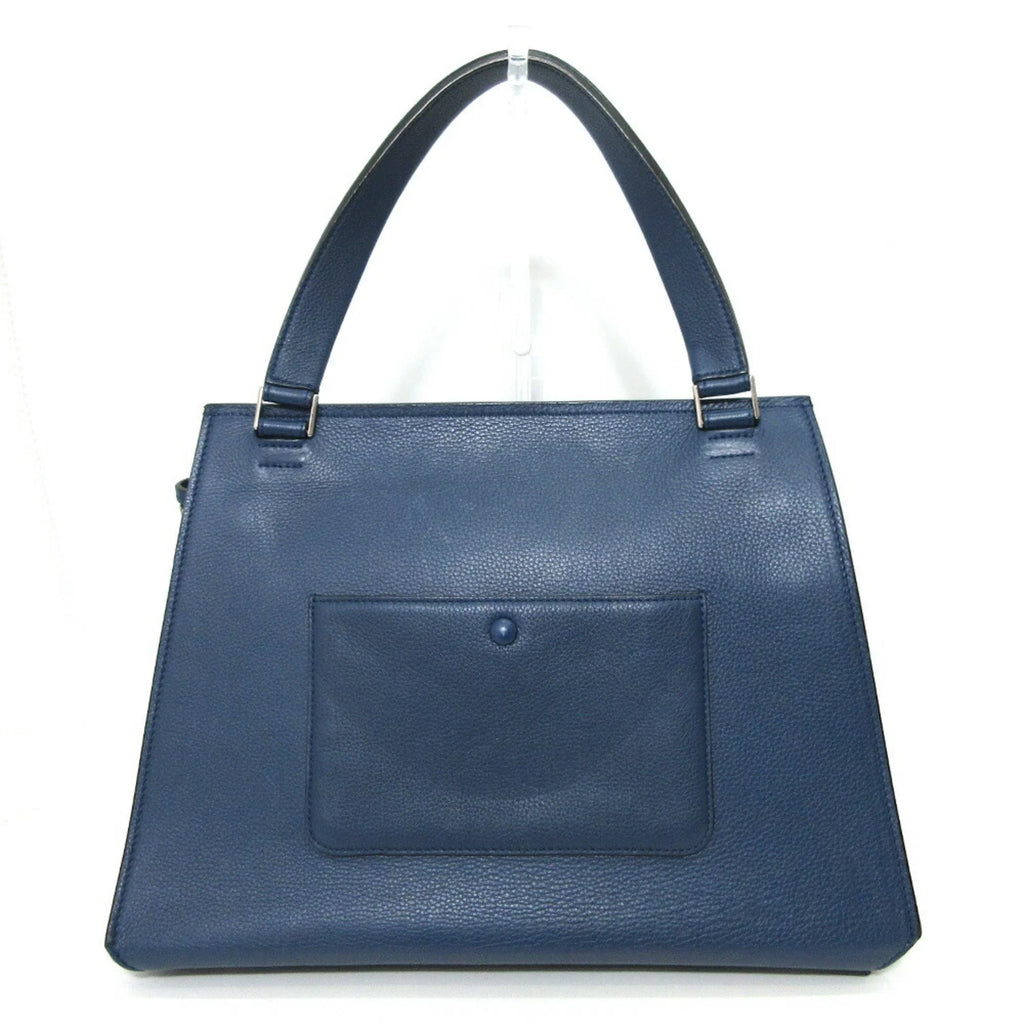 Pre-Owned Celine Bag Edge Medium Handbag Blue Tote One Handle Ladies Calf Leather (Good)
