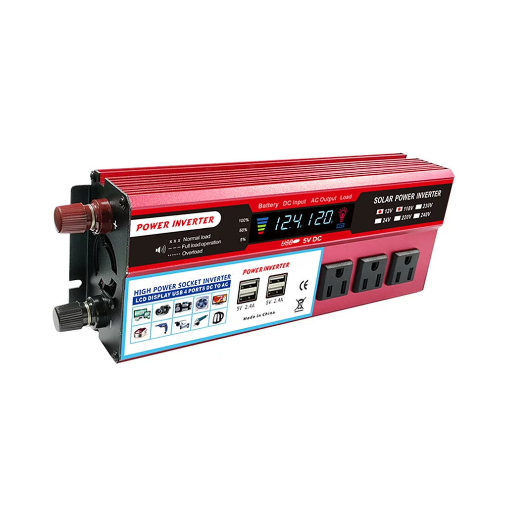 Nebublu Solar  Inverter, High Efficiency Sine Inverter for Car ,  Converter with  Display,  12V to  850-950W, Energy Saving