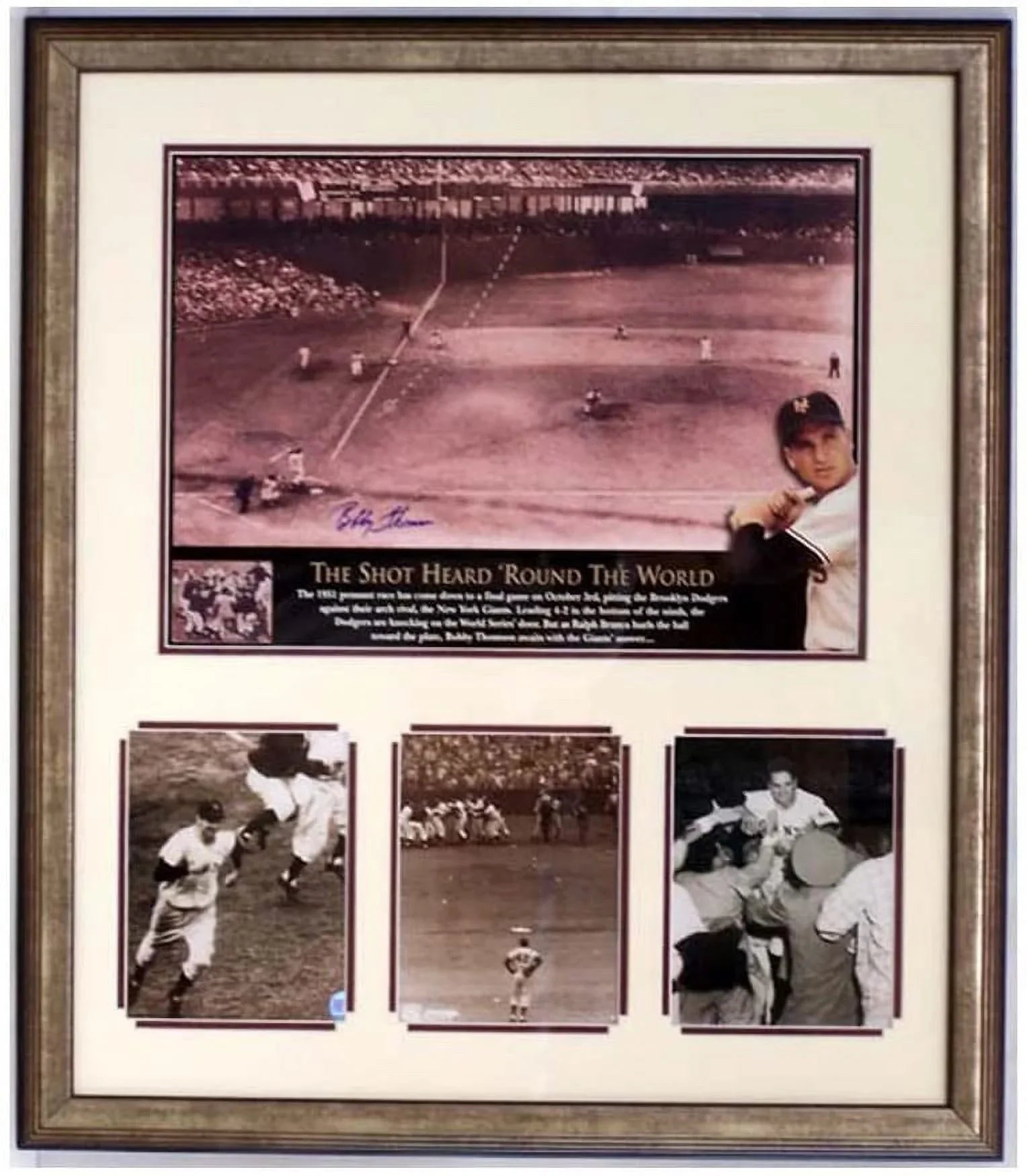 Encore Select 30x34 Autographed Frame Bobby Thomson Shot Heard Around The World