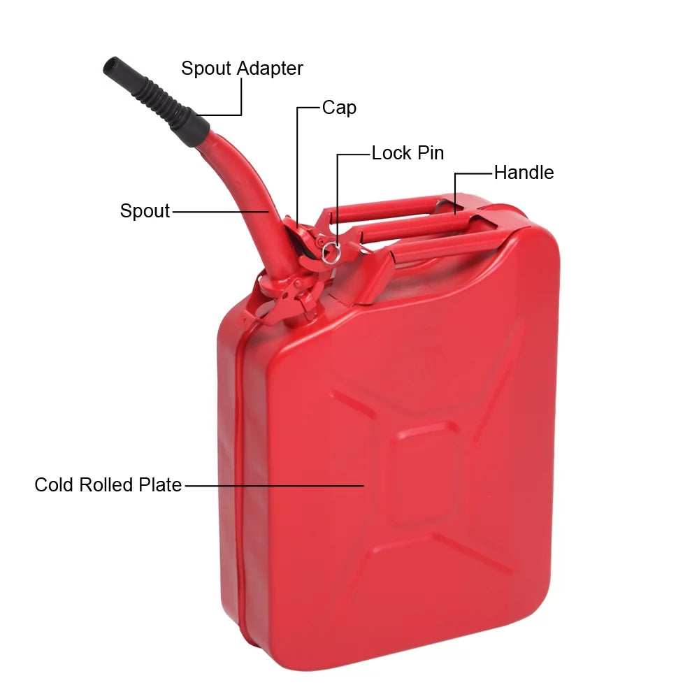Winado 5 Gallon 20L Steel Gas Can Power Emergency Backup Tank Fuel Contanier