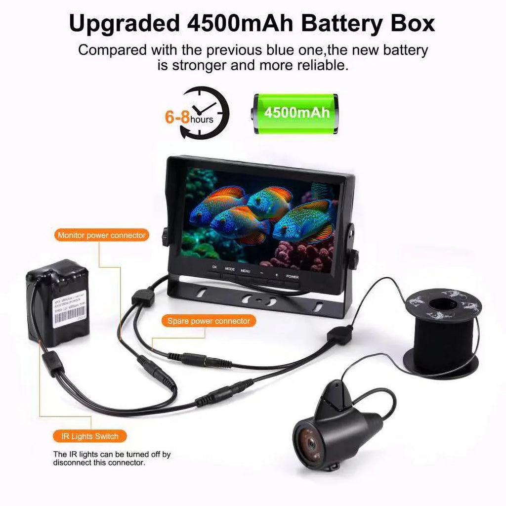 7 inch Ice Fishing Camera Underwater with Bracket Ice Fishing Fish Finder for Lake Boat Kayak Ice Fishing